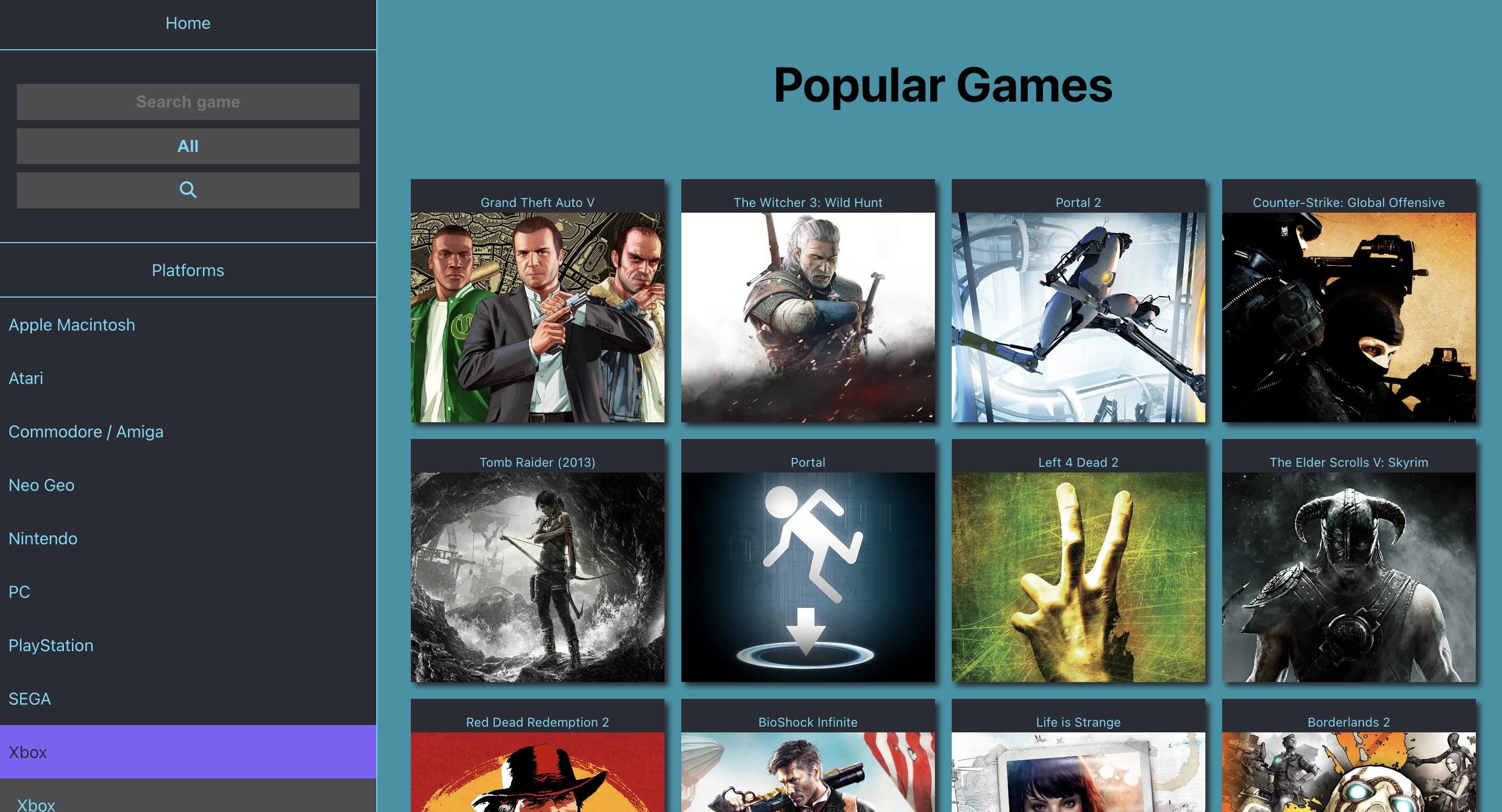 Game collection app